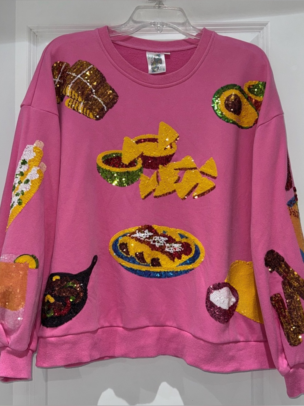 🌮🫔🥑Queen Of Sparkles M (Oversized) Sequined Sweatshirt EUC